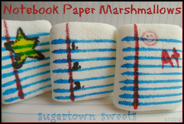 Notebook paper marshmallows