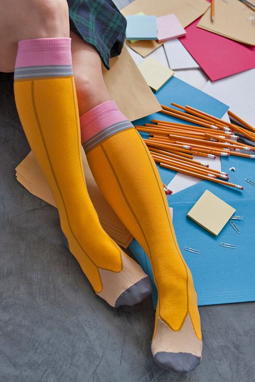 Gifts for writers: Pencil knee-high socks