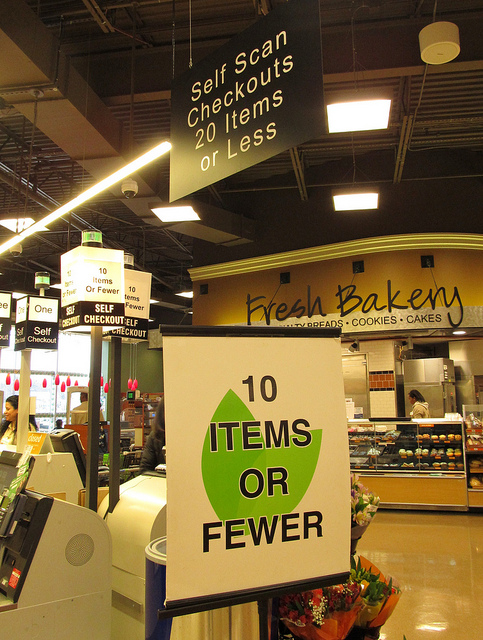 10 items or fewer signs